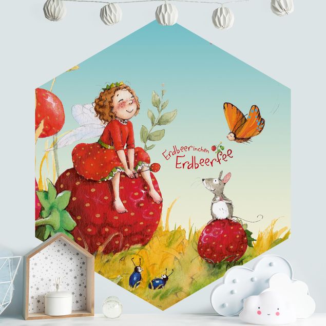 Papel pintado de mariposas The Strawberry Fairy - Enchanting