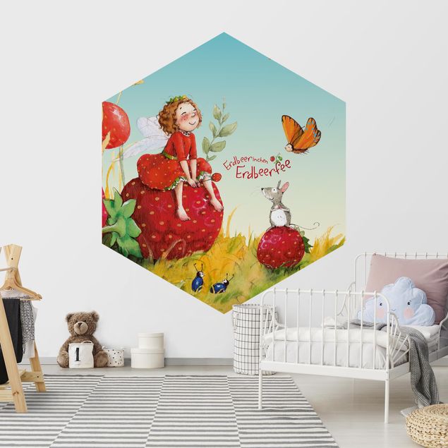 Papel pintado hexagonal The Strawberry Fairy - Enchanting