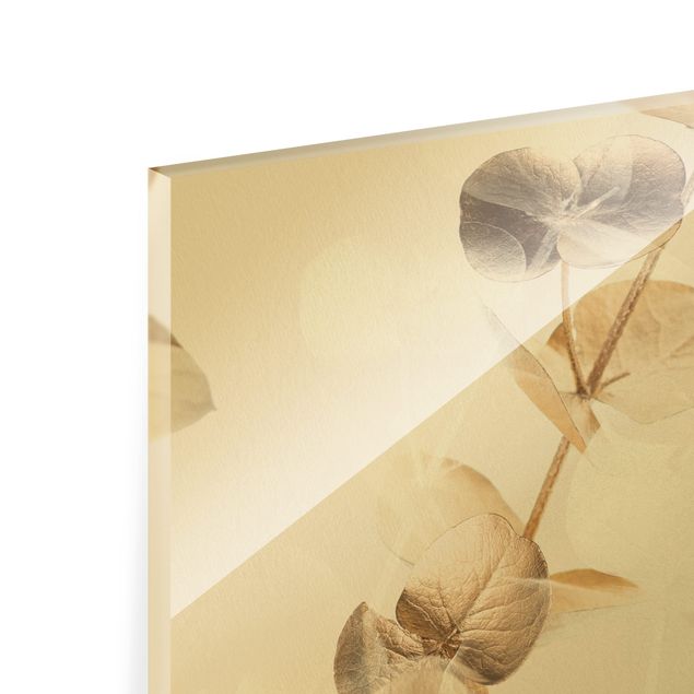 Tableros magnéticos de vidrio Eucalyptus Branches In Gold