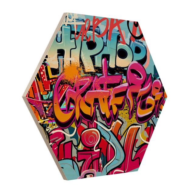Cuadros hexagonales Hip Hop Graffiti