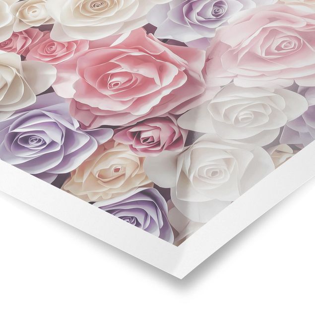 Láminas decorativas Pastel Paper Art Roses