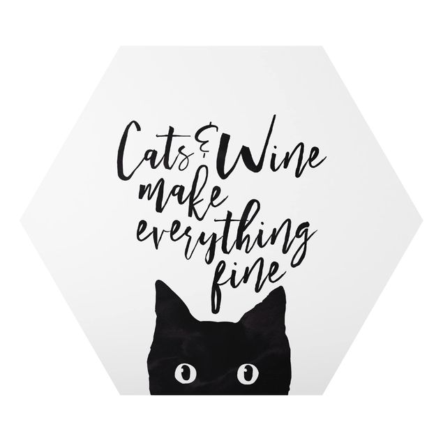 Cuadros animales Cats And Wine make Everything Fine