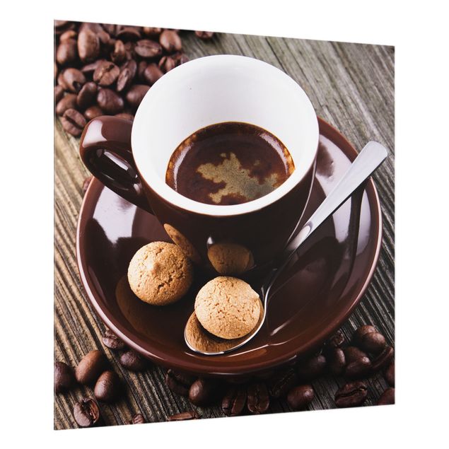 Paneles de vidrio para cocinas Coffee Mugs With Coffee Beans