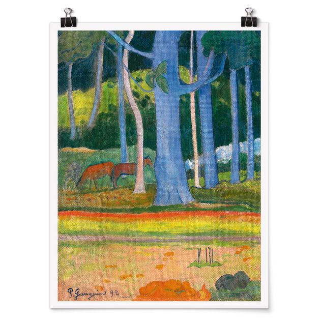 Estilos artísticos Paul Gauguin - Landscape with blue Tree Trunks