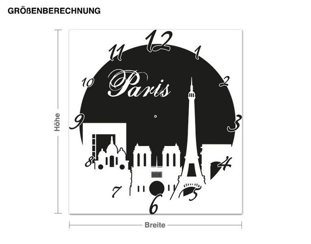 Vinilos de ciudades para pared Paris clock