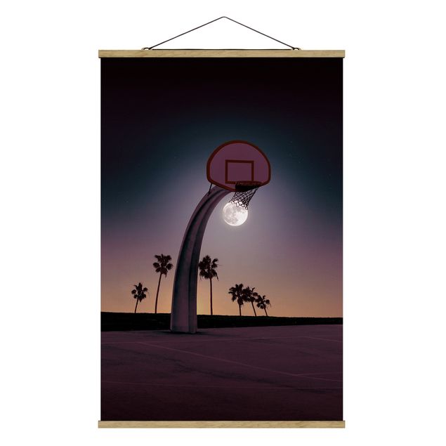 Cuadros modernos y elegantes Basketball With Moon