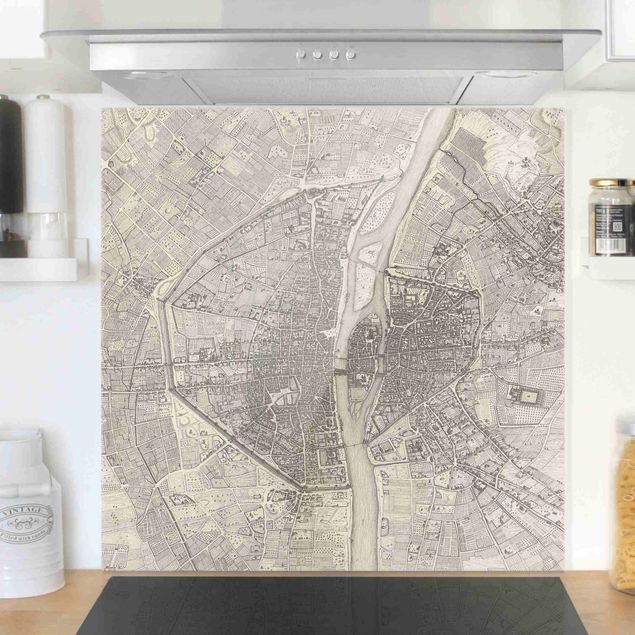 Decoración en la cocina Vintage Map Paris
