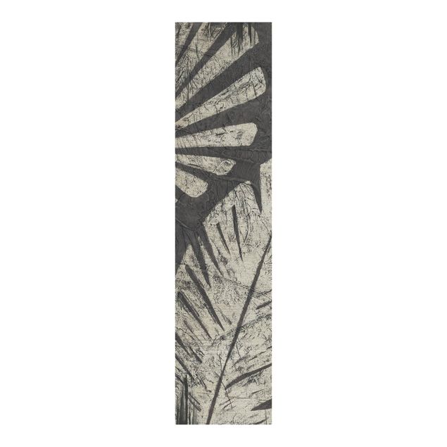 Paneles japoneses flores Palm Leaves Dark Grey Backdrop