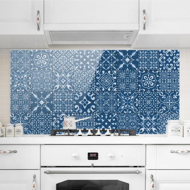 Decoración cocina Pattern Tiles Navy White