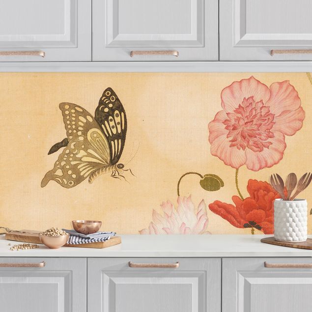 Decoración cocina Yuanyu Ma - Poppy Flower And Butterfly