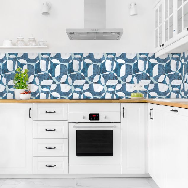 Salpicaderos de cocina Living Stones Pattern In Blue  II