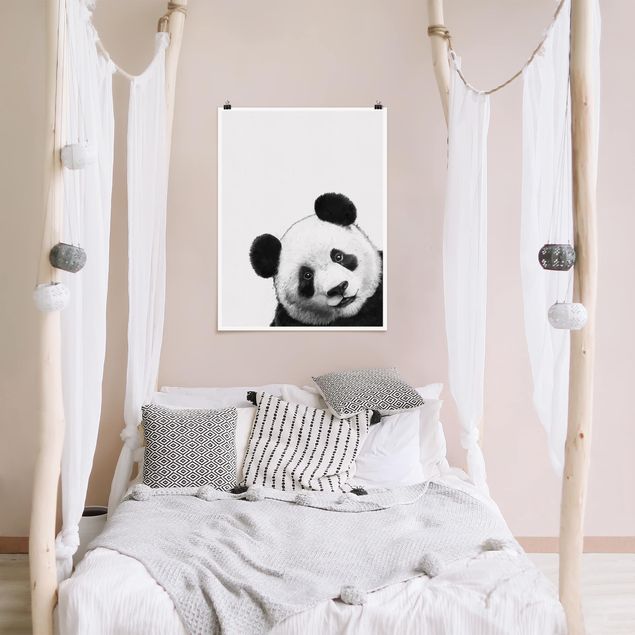 Cuadro panda Illustration Panda Black And White Drawing