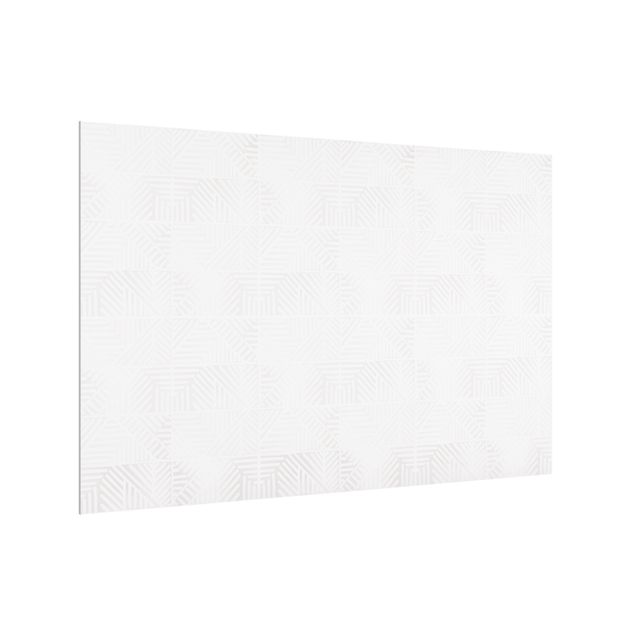 Paneles de vidrio para cocinas Line Pattern Stamp In White
