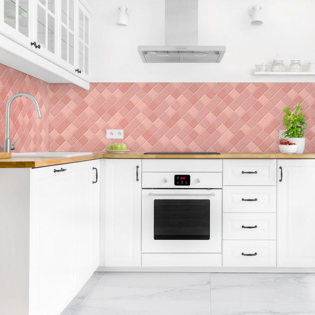Salpicadero cocina adhesivo efecto teja Mosaic Tiles - Antique Pink