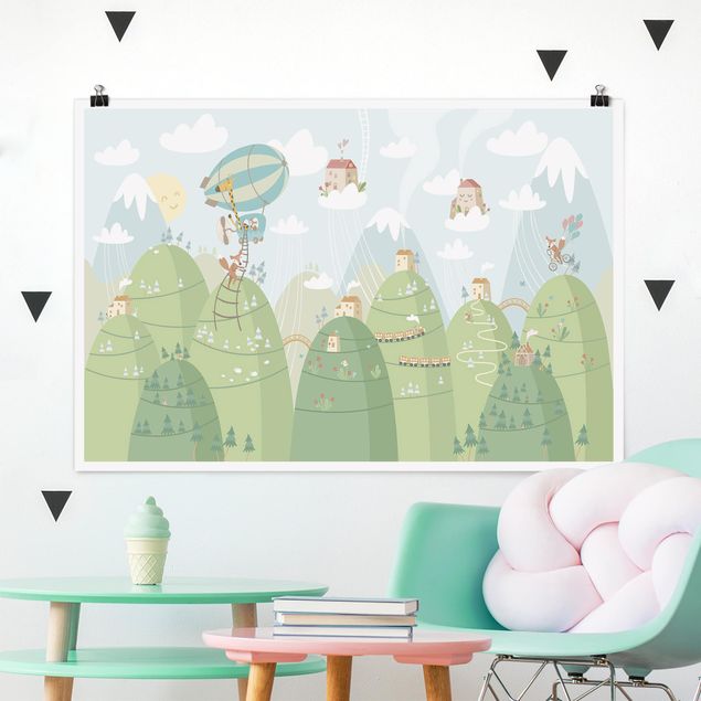 Decoración habitación infantil Forest With Houses And Animals