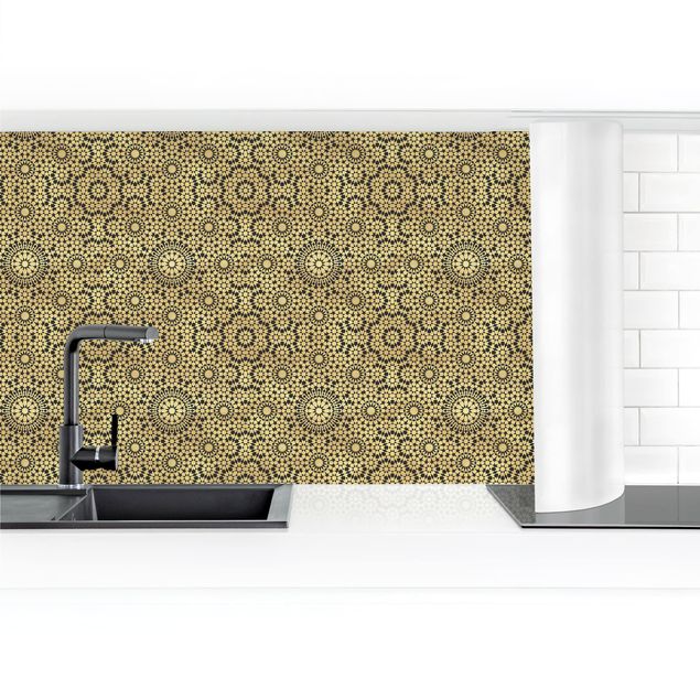 revestimiento pared cocina Oriental Pattern With Golden Stars