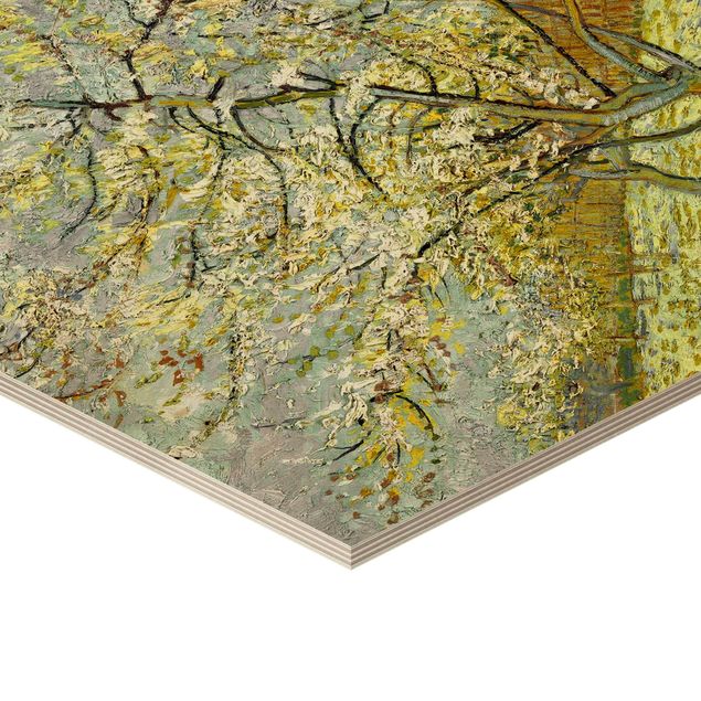 Cuadros de madera paisajes Vincent van Gogh - Flowering Peach Tree