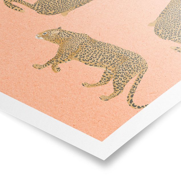 Láminas de cuadros famosos Illustration Leopard Pink Painting