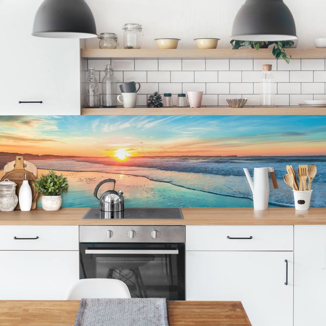 revestimiento pared cocina Romantic Sunset By The Sea