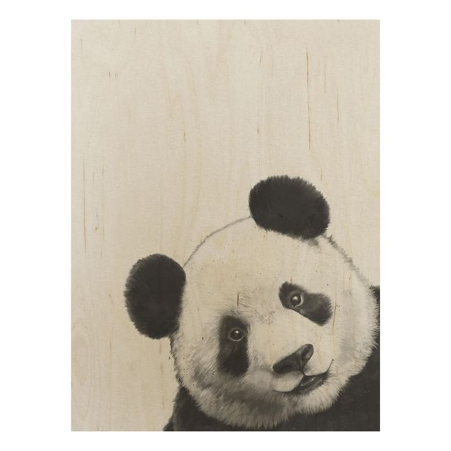 Cuadros modernos Illustration Panda Black And White Drawing