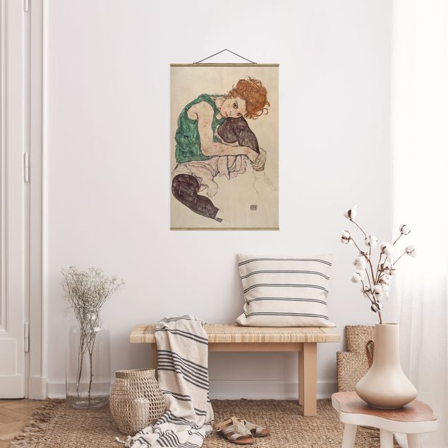 Láminas cuadros famosos Egon Schiele - Sitting Woman With A Knee Up