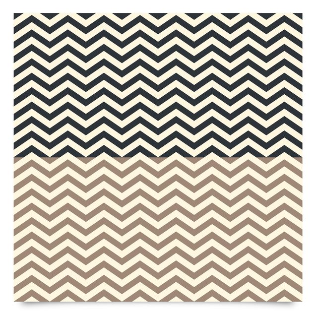 Papel para forrar muebles Modern Zigzag Stripe Pattern In Cappucino And Anthracite