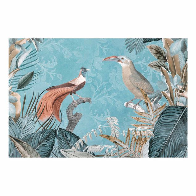 Salpicadero cocina cristal Vintage Collage - Birds Of Paradise