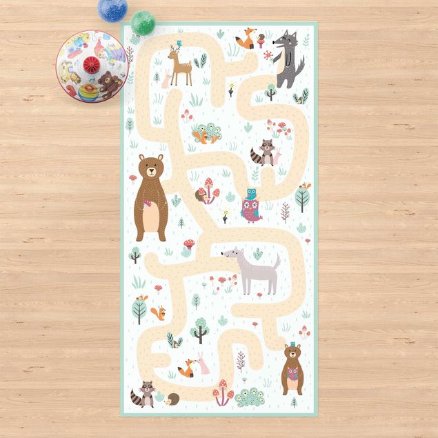 Alfombras para exterior Playoom Mat Forest Animals - Friends On A Forest Path