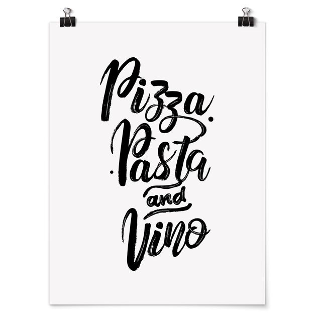 Cuadros con frases motivadoras Pizza Pasta And Vino