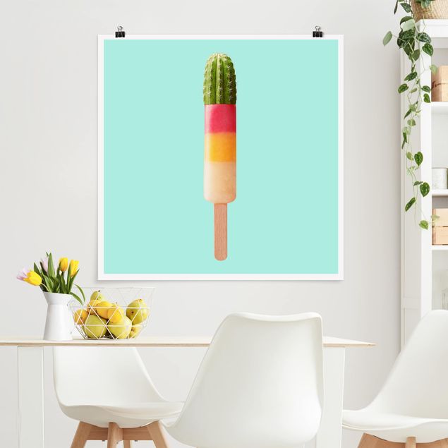 Póster de cuadros famosos Popsicle With Cactus