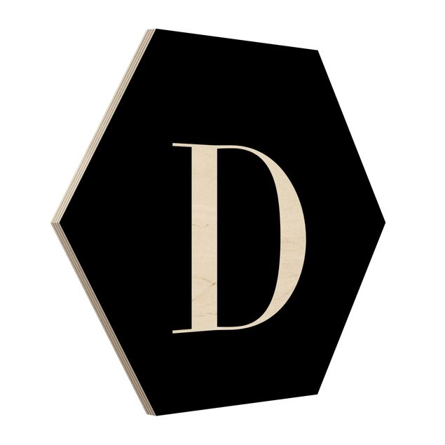 Cuadros hexagonales Letter Serif Black D