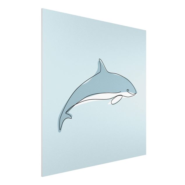 Cuadros peces Dolphin Line Art