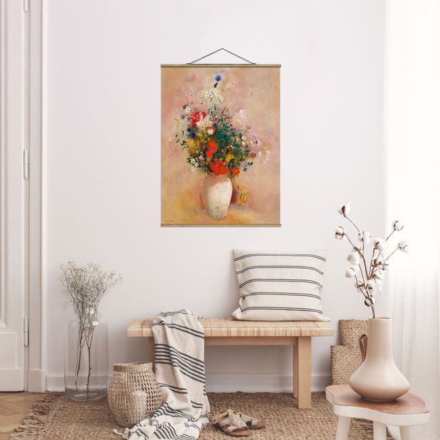 Decoración en la cocina Odilon Redon - Vase With Flowers (Rose-Colored Background)