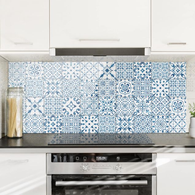 Decoración de cocinas Pattern Tiles Blue White