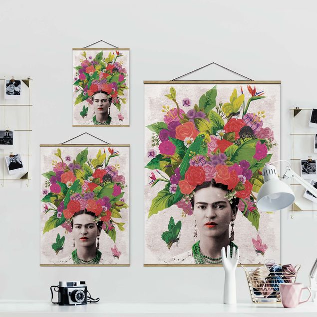 Cuadros rojos Frida Kahlo - Flower Portrait