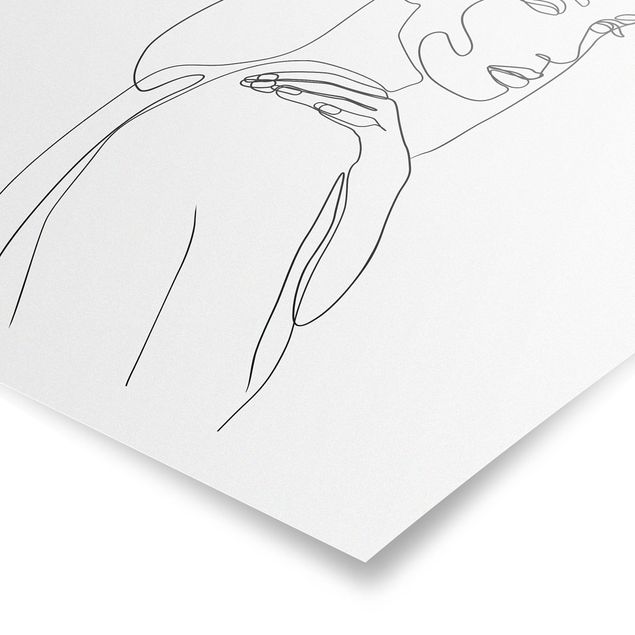 Reproducciónes de cuadros Line Art Woman's Shoulder Black And White