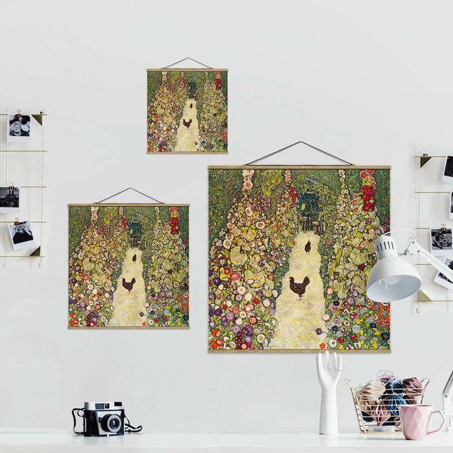 Cuadros flores Gustav Klimt - Garden Path with Hens