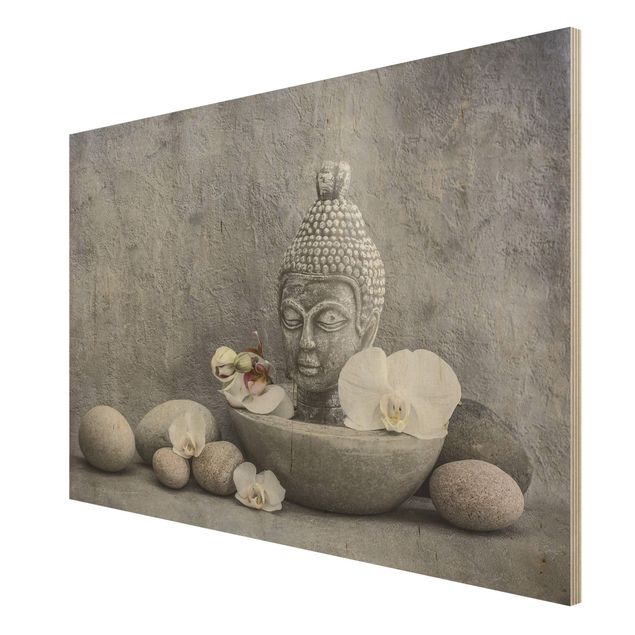 Cuadros modernos Zen Buddha, Orchid And Stone