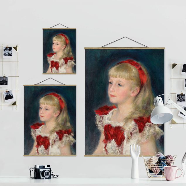 Cuadros retratos Auguste Renoir - Mademoiselle Grimprel with red Ribbon