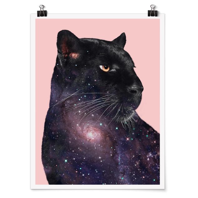 Póster animales Panther With Galaxy