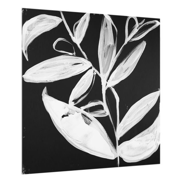 panel-antisalpicaduras-cocina Painted Leaves On Black