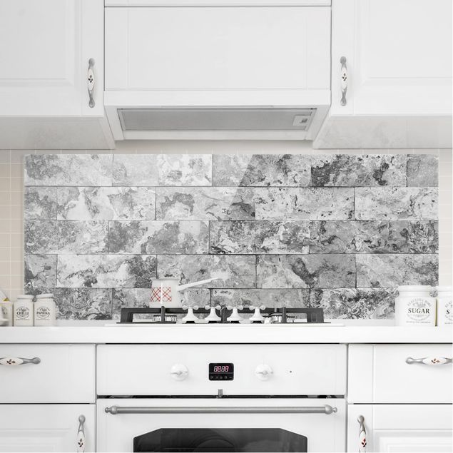 Decoración en la cocina Stone Wall Natural Marble Grey