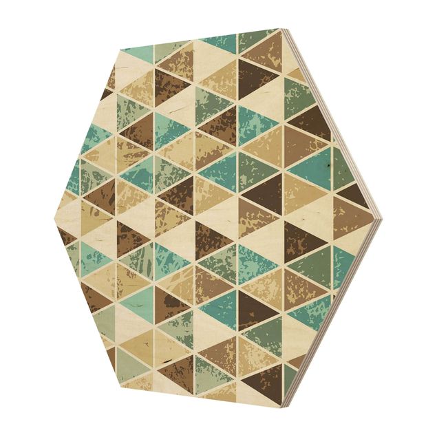 Hexagon Bild Holz - Dreieck Rapportmuster