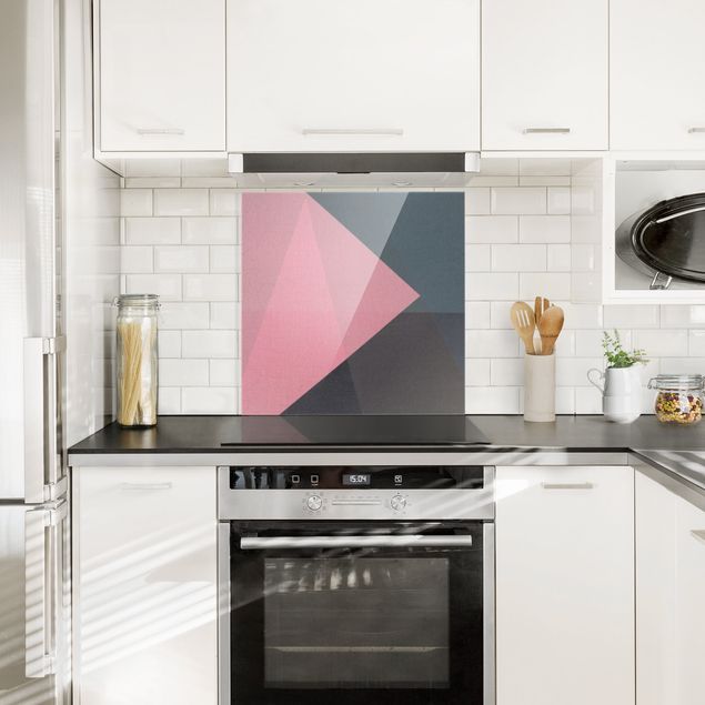 Salpicadero cocina cristal Pink Transparency Geometry