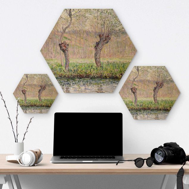 Cuadros hexagonales Claude Monet - Willow Trees Spring