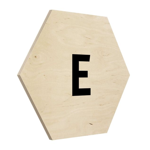 cuadros hexagonales Letter White E
