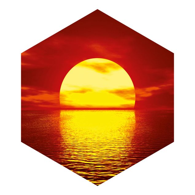 Papel pintado hexagonal Fantastic Sunset
