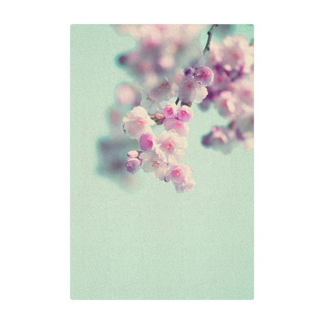 Kork-Teppich - Farbenfrohe Kirschblüten - Hochformat 2:3