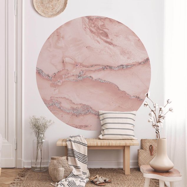 Papel pintado con patrones Colour Experiments Marble Light Pink And Glitter