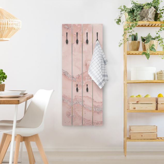 Percheros de pared efecto madera Colour Experiments Marble Light Pink And Glitter